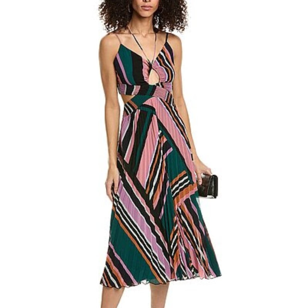 BA&SH Striped Midi Cutout Uhaina Dress - Medium, NWT